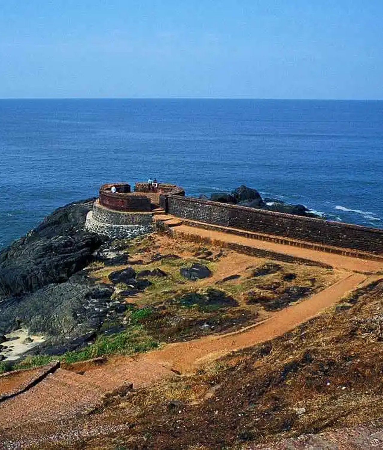 Bekal Fort overlooking the Arabian Sea in Kerala, India